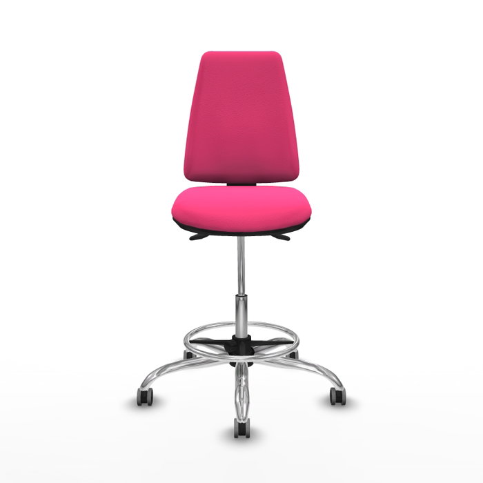 PIQUERAS Y CRESPO Taburete Elche AS rosa con base cromada