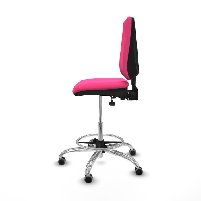 PIQUERAS Y CRESPO Taburete Elche AS rosa con base cromada