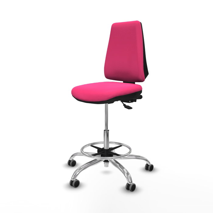 PIQUERAS Y CRESPO Taburete Elche AS rosa con base cromada