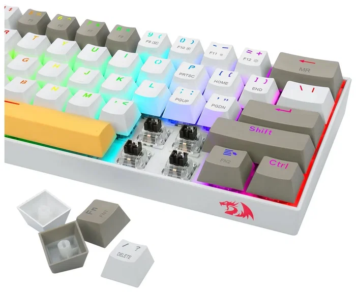 Redragon Draconic Pro K530 RGB Yellow Teclado Mecánico Inalámbrico 61 Teclas Layout Polaco