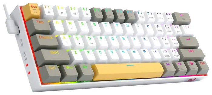 Redragon Draconic Pro K530 RGB Yellow Teclado Mecánico Inalámbrico 61 Teclas Layout Polaco