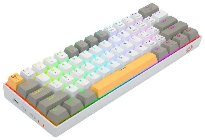 Redragon Draconic Pro K530 RGB Yellow Teclado Mecánico Inalámbrico 61 Teclas Layout Polaco