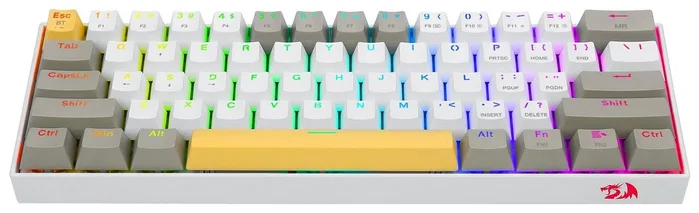 Redragon Draconic Pro K530 RGB Yellow Teclado Mecánico Inalámbrico 61 Teclas Layout Polaco