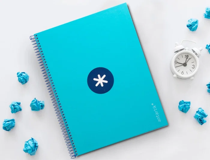 Antartik Cuaderno espiral A4 micro antartik tapa forrada 80h 90 gr cuadro 5mm turquesa