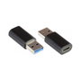 Alcasa USB-AD300 Adaptador USB 3.0 Tipo A Macho a USB Tipo C Hembra, Negro, Velocidad 5 Gbps