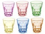 Vivalto Vaso de Vidrio 300 ml, Surtido de 6 Colores (Amarillo, Azul, Naranja, Morado, Rosa, Verde), Pintado por Fuera, Apto Lavavajillas (Set de 198)