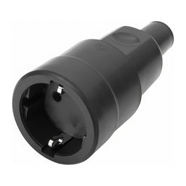 Bachmann Unión de goma sólida CEE7/3 IP44 con protección contra pliegues, negro