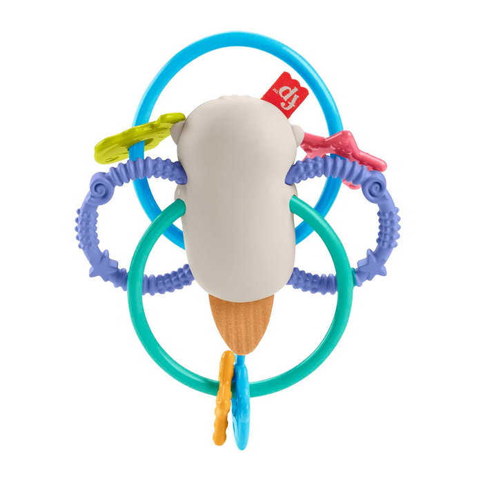 Fisher-Price Hjw12 Nutria Anillos Mordedores: Juguete Sensorial, Sonajero con Textura y sin BPA para Bebés +3 meses