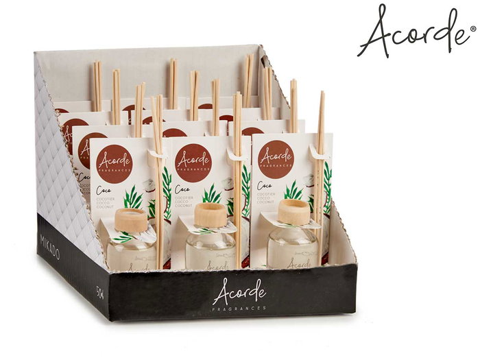 Acorde Mikado Coco 50 ml con Varilla 7x5x17 cm (Set de 12)