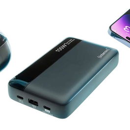 Intenso Power Bank 7350050 - Batería Externa 20000 mAh, Carga Rápida 4 Puertos (2 USB-C + 2 USB-A), Negro