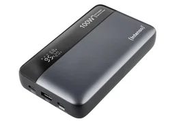 Intenso 7350050 Powerbank He20000 20000 mAh USB-C PD 3.1 hasta 100W, Quick Charge 3.0, Pantalla Digital, Negro/Gris