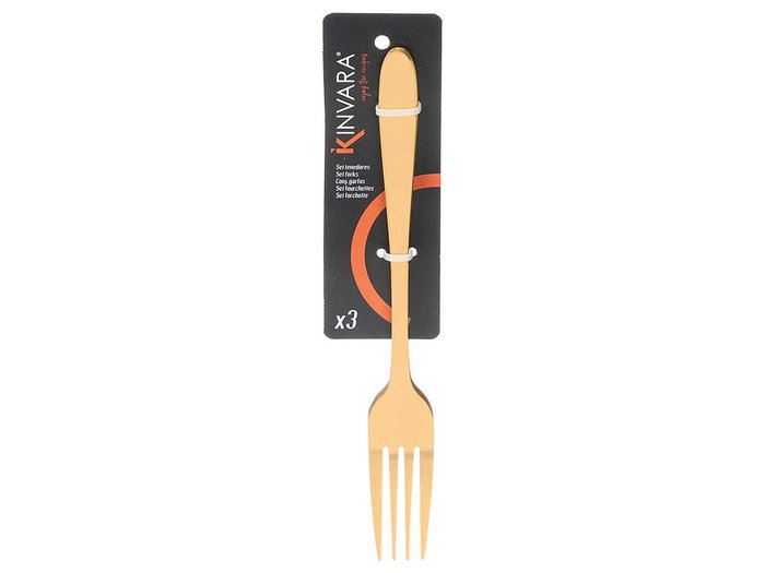 Kinvara Set de 36 Tenedores Dorados Metal (S-S410) de 19cm Kinvara Set de 36 Tenedores Dorados Metal (S-S410) de 19cm