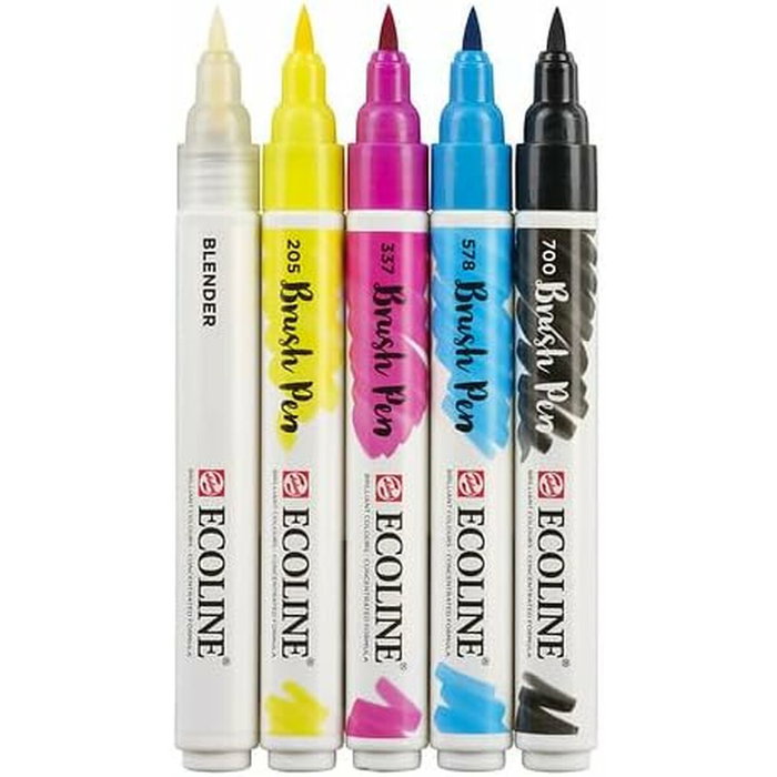 Talens Ecoline Brush Pen Estuche Colores Primarios de 5 Unidades Talens Ecoline Brush Pen Estuche Colores Primarios de 5 Unidades