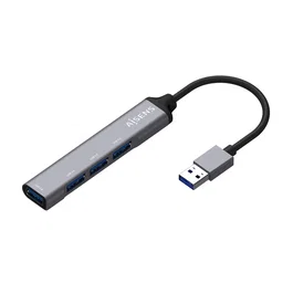 AISENS Hub USB 3.0 Aluminio, Tipo A/M - 4x Tipo A/H, Gris, 10cm, USB 3.2 Gen 1 5000 Mbit/s