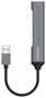 AISENS Hub USB 3.0 de Aluminio 4x Tipo A, Gris, 10cm