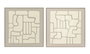 DKD Home Decor Cuadro Abstracto con Acabado de Espuma en Lino y MDF (Pack de 2)
