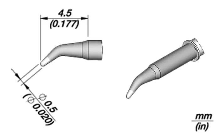 JBC TOOLS Pico Cono Acodado 0,5mm Nano C115110