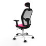 PIQUERAS Y CRESPO Silla de oficina Jorquera con mecanismo Sincro, Rosa y Blanco