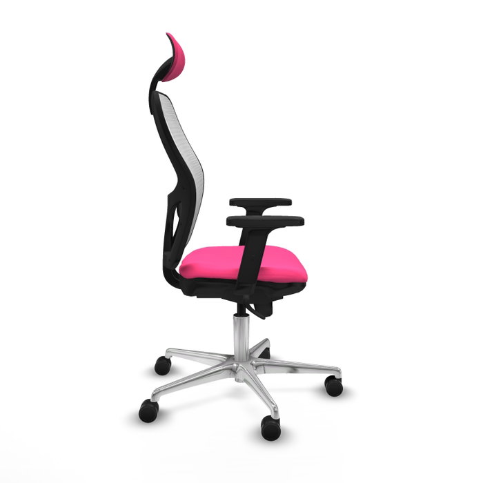 PIQUERAS Y CRESPO Silla de oficina Jorquera con mecanismo Sincro, Rosa y Blanco