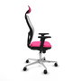 PIQUERAS Y CRESPO Silla de oficina Jorquera con mecanismo Sincro, Rosa y Blanco