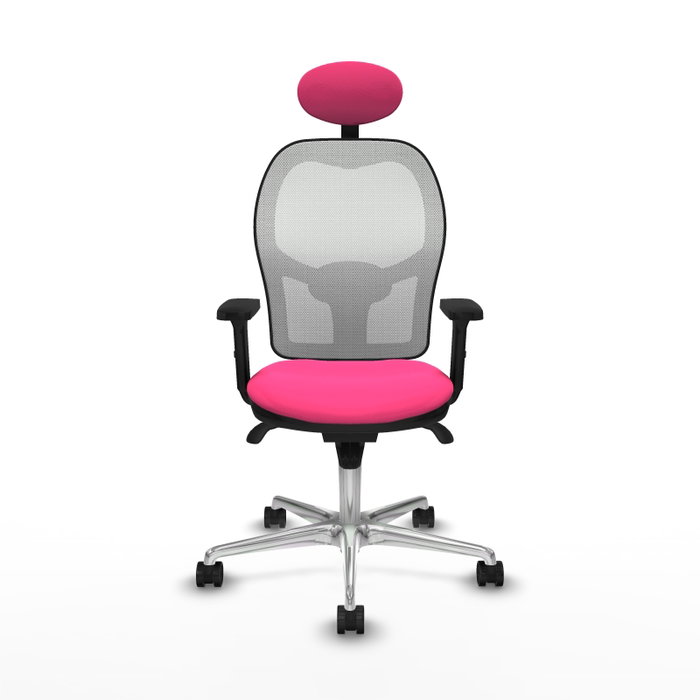 PIQUERAS Y CRESPO Silla de oficina Jorquera con mecanismo Sincro, Rosa y Blanco