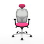 PIQUERAS Y CRESPO Silla de oficina Jorquera con mecanismo Sincro, Rosa y Blanco