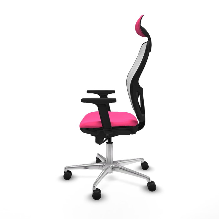 PIQUERAS Y CRESPO Silla de oficina Jorquera con mecanismo Sincro, Rosa y Blanco