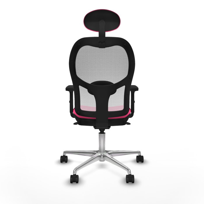 PIQUERAS Y CRESPO Silla de oficina Jorquera con mecanismo Sincro, Rosa y Blanco