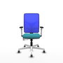 PIQUERAS Y CRESPO Silla de oficina Motilla con mecanismo Sincro/Traslack Turquesa y Azul