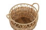 DKD Home Decor Cesta Basicos Natural Set de 3, Set de 3 Cestas de Almacenamiento Hechas a Mano en PE y Metal, 38 x 38 x 34 cm