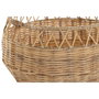 DKD Home Decor Set de 3 Cestas de PE y Metal Natural