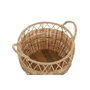 DKD Home Decor Set de 3 Cestas de PE y Metal Natural