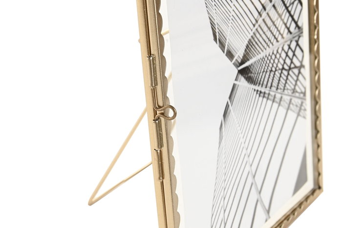 DKD Home Decor Marco de Fotos 15x20 Dorado Metal y Cristal Pack 4 Unidades 23 x 18 x 1 cm