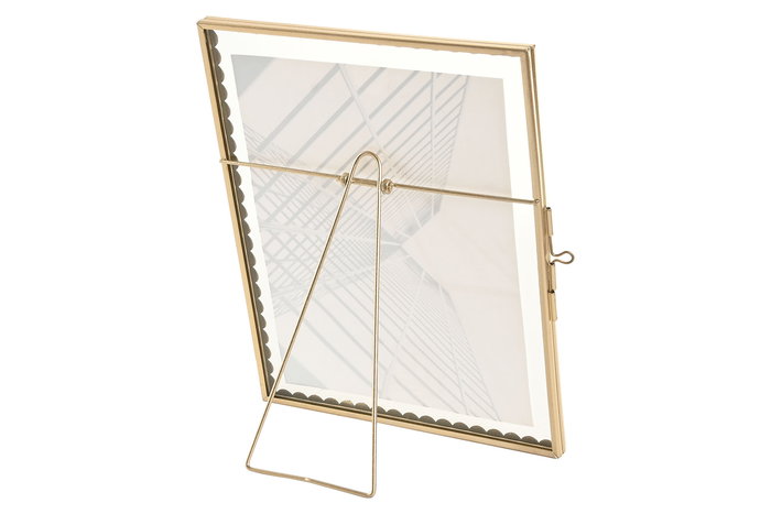 DKD Home Decor Marco de Fotos 15x20 Dorado Metal y Cristal Pack 4 Unidades 23 x 18 x 1 cm