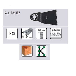 Duver Hoja de Sierra Oscilante Triangular para Madera, Metal, Plástico, 68x42 mm - FM5117