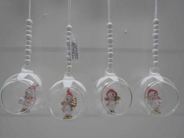 DKD Home Decor Decoración Colgante de Resina y Cristal Pack de 4 Surtidos