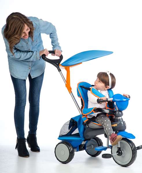 Ociotrends - Triciclo Ranger Acolchado con Capota y Bolso, Edad 10-36 Meses (76x50x96cm), Azul
