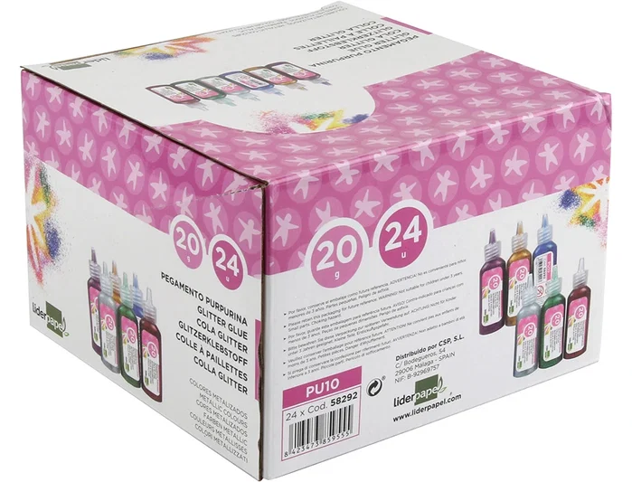 Liderpapel Purpurina fantasia colores metalicos surtidos bote 20 gr