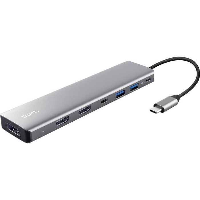 Trust Dalyx Adaptador multipuerto 7 en 1 USB-C Gris Trust Dalyx Adaptador multipuerto 7 en 1 USB-C Gris