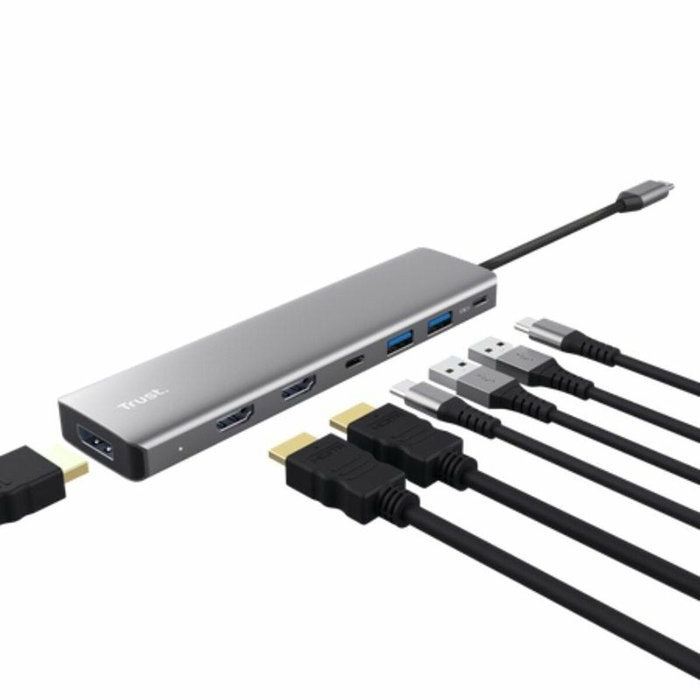 Trust Dalyx Adaptador multipuerto 7 en 1 USB-C Gris Trust Dalyx Adaptador multipuerto 7 en 1 USB-C Gris