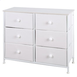 Color Baby Max Home-Mueble Cómoda 6 Cajones 80X30X62 Cm - Blanco