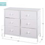 Color Baby Cómoda 6 Cajones 80x30x62 cm - Blanco, acero, papel, MDF y tela
