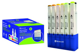 Bismark Estuche 12 Rotuladores Doble Punta 0.5mm y 3mm 12 Colores Ref. 331978