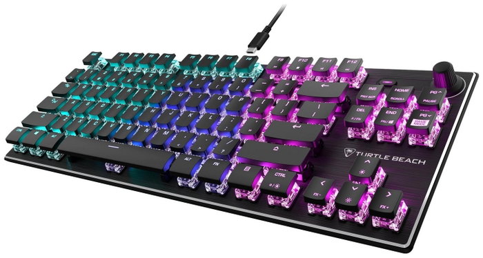 Turtle Beach Vulcan TKL AIMO Teclado Mecánico Gaming, Cableado, Retroiluminación RGB, Distribución US, Negro
