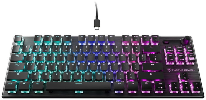 Turtle Beach Vulcan TKL AIMO Teclado Mecánico Gaming, Cableado, Retroiluminación RGB, Distribución US, Negro