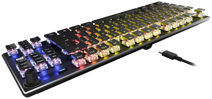 Turtle Beach Vulcan TKL AIMO Teclado Mecánico Gaming, Cableado, Retroiluminación RGB, Distribución US, Negro