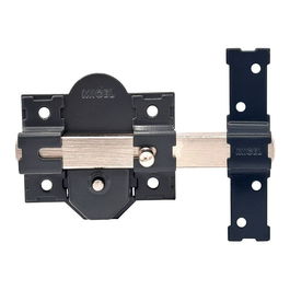 Micel Cerrojo sobreponer CRR10 con cilindro redondo de 50 mm, placa de 86 mm, 5 llaves, acabado gris para puertas