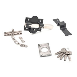 Micel Cerrojo de Seguridad Sobreponer Crr10 Acero Gris 86x50 mm con 5 Llaves y Cadenilla