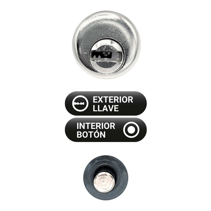 Micel Cerrojo de Seguridad CRR10 Sobreponer Reversible, Placa 86 mm, Cilindro 50 mm, Sistema Antibumping con 5 Llaves, Acabado Gris
