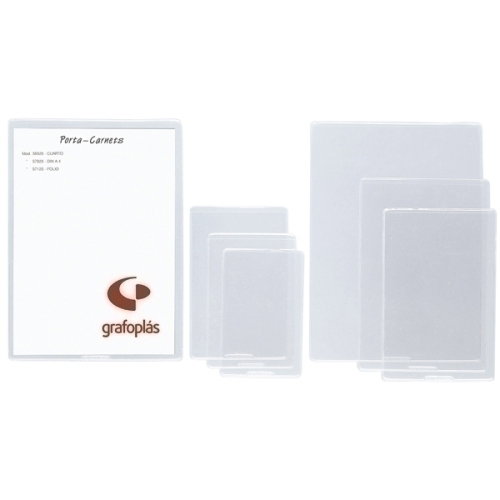 GRAFOPLAS Funda Portacarnet PVC 150µ con Uñero 60x102mm, Paquete de 50 GRAFOPLAS Funda Portacarnet PVC 150µ con Uñero 60x102mm, Paquete de 50
